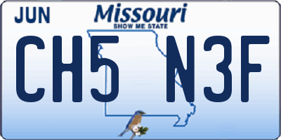 MO license plate CH5N3F