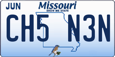 MO license plate CH5N3N