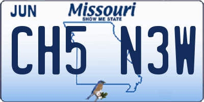 MO license plate CH5N3W