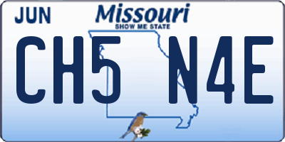 MO license plate CH5N4E