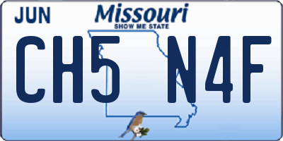 MO license plate CH5N4F