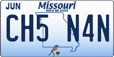 MO license plate CH5N4N