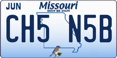 MO license plate CH5N5B