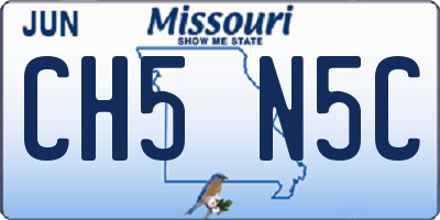 MO license plate CH5N5C