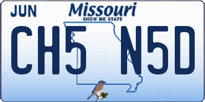 MO license plate CH5N5D
