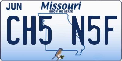 MO license plate CH5N5F