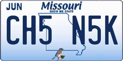 MO license plate CH5N5K