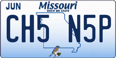 MO license plate CH5N5P