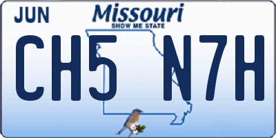 MO license plate CH5N7H