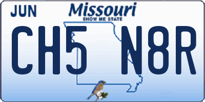 MO license plate CH5N8R