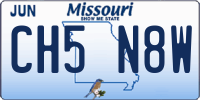 MO license plate CH5N8W
