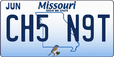 MO license plate CH5N9T