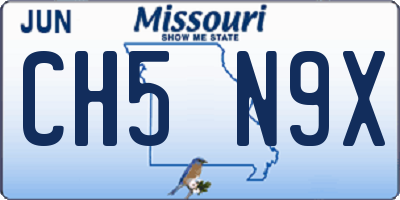 MO license plate CH5N9X