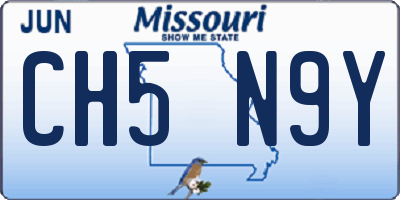 MO license plate CH5N9Y