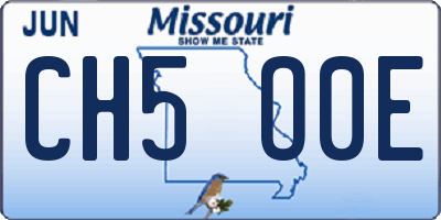 MO license plate CH5O0E
