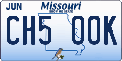 MO license plate CH5O0K