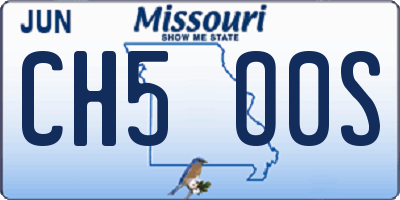 MO license plate CH5O0S