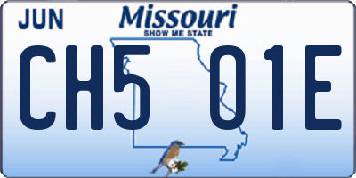 MO license plate CH5O1E