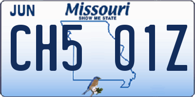 MO license plate CH5O1Z