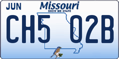 MO license plate CH5O2B