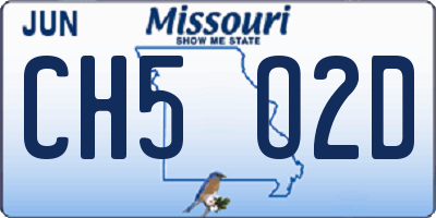 MO license plate CH5O2D