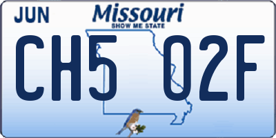 MO license plate CH5O2F