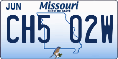 MO license plate CH5O2W