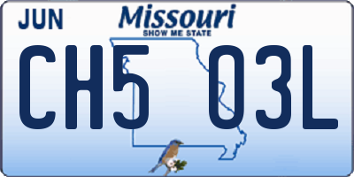 MO license plate CH5O3L