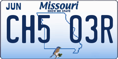 MO license plate CH5O3R