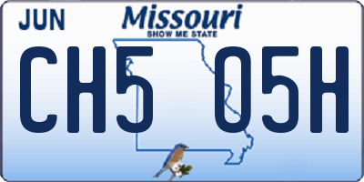 MO license plate CH5O5H