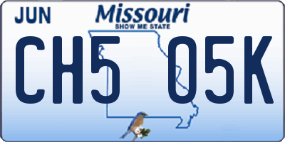 MO license plate CH5O5K