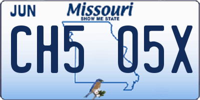 MO license plate CH5O5X