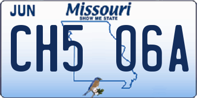 MO license plate CH5O6A