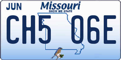 MO license plate CH5O6E