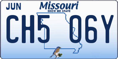 MO license plate CH5O6Y