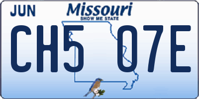 MO license plate CH5O7E