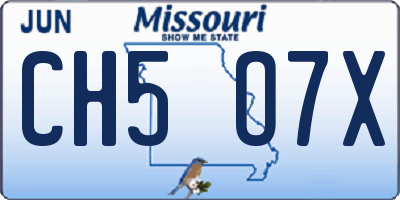 MO license plate CH5O7X