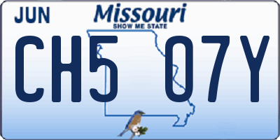 MO license plate CH5O7Y