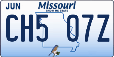 MO license plate CH5O7Z