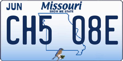 MO license plate CH5O8E