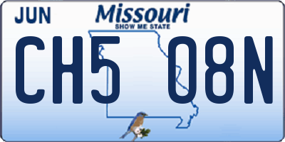 MO license plate CH5O8N