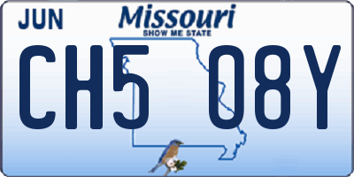 MO license plate CH5O8Y