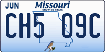 MO license plate CH5O9C