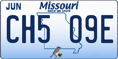 MO license plate CH5O9E