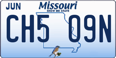 MO license plate CH5O9N