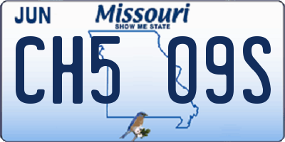 MO license plate CH5O9S