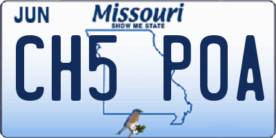 MO license plate CH5P0A