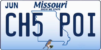 MO license plate CH5P0I
