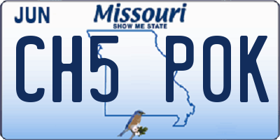 MO license plate CH5P0K