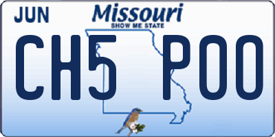 MO license plate CH5P0O